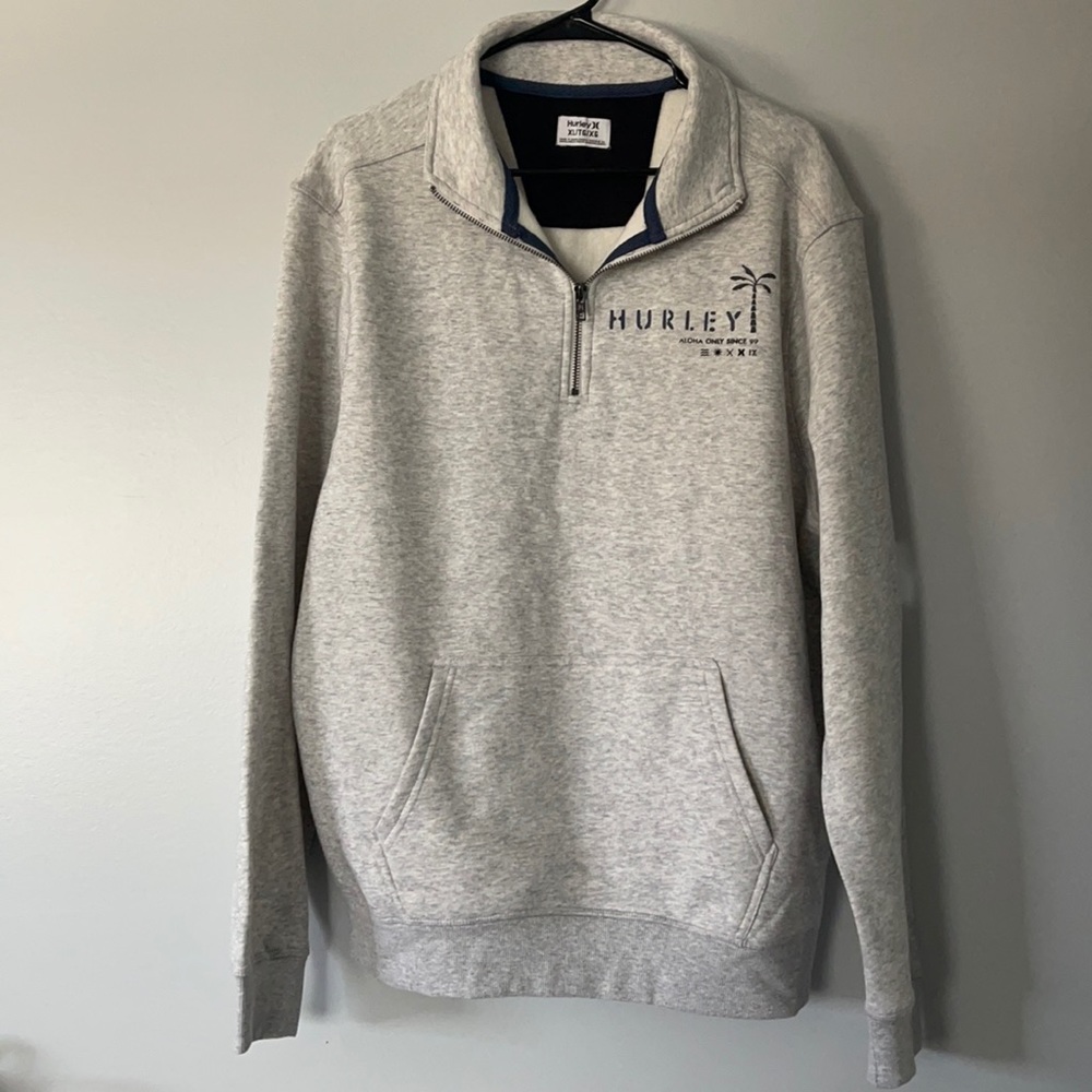 XL Grey Hurley Fleece 1/4 Zip Pullover